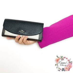 CamiClassy Bags Coach Metallic Black Clutch Wallet